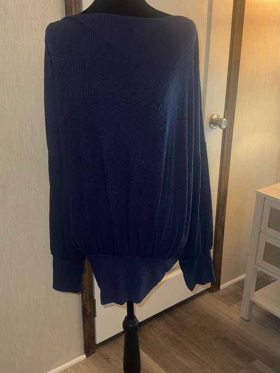 Phierce Fashions Tops - Phierce Fashions Navy Ribbed Waffle Top NWT